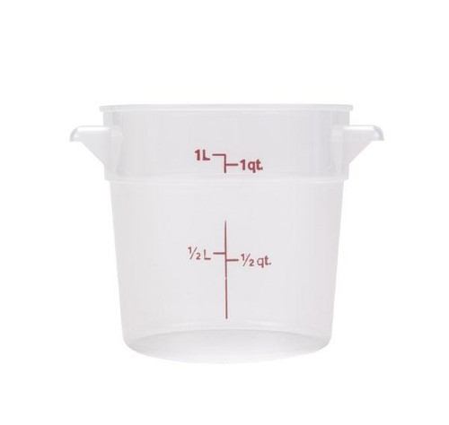 Omcan USA 80229 1 Qt. Translucent Polypropylene Round Food Storage Container