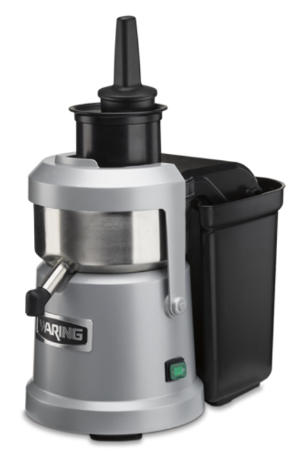 Waring WJX80X 21.75" H x 14.87" W Powder-Coated Die-Cast Metal Housing with Stainless Steel Electric Juice Extractor - 120 Volts