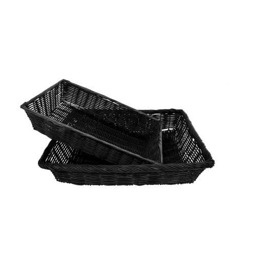 Omcan USA 24836 3.5" Deep Black Weave Pattern Deli Basket