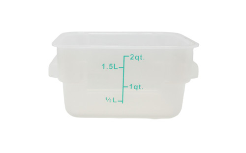 Omcan USA 80240 2 Qt. Translucent Polypropylene Square Food Storage Container