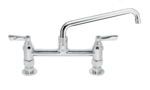 Component Hardware TLL61-8106-SE1Z 8" Centers Stainless Steel Deck Mount Elevated Bridge Top-Line Faucet
