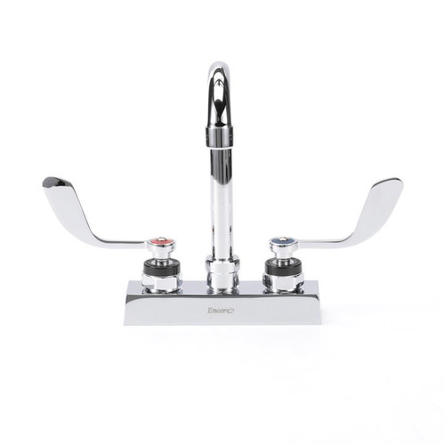 Component Hardware KL41-4000-RE4 4" Centers Stainless Steel Deck Mount Gooseneck Spout Encore Workboard Faucet
