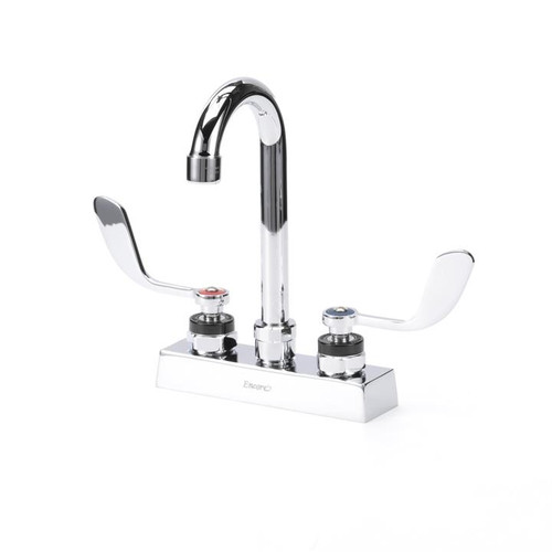 Component Hardware KL41-4000-RE4 4" Centers Stainless Steel Deck Mount Gooseneck Spout Encore Workboard Faucet