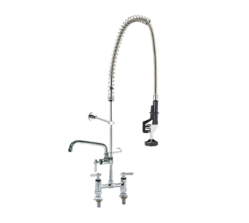 Component Hardware KL66-1000-AF4 6" Center Centers Deck Mount Compression Valves Encore Pre-Rinse Assembly with 12" Add-On Faucet