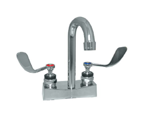 Component Hardware KL83-4102-RE4 6" Stainless Steel Rigid Gooseneck Spout Deck Mount Centerset 2.2 GPM Encore Faucet