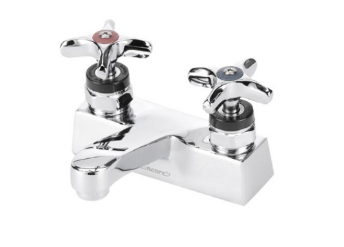 Component Hardware KL83-4104-CE2 4" Straight Cast Spout Deck Mount Centerset 2.2 GPM Cross Handles Encore Faucet
