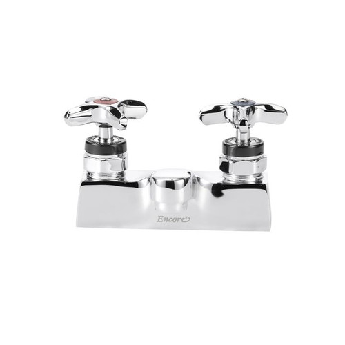 Component Hardware KL83-4104-CE2 4" Straight Cast Spout Deck Mount Centerset 2.2 GPM Cross Handles Encore Faucet