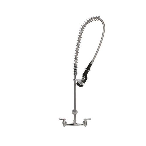 Component Hardware TLL13-1100-AF2Z 8" Center Horizontal Stainless Steel Swing Spout Wall Mount Top-Line Pre-Rinse Assembly with Add-On Faucet