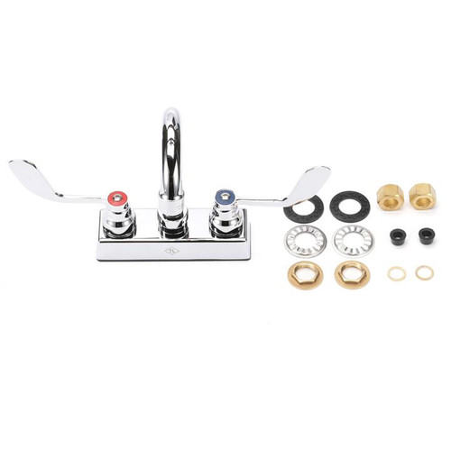 Component Hardware TLL11-4100-SE4Z 3" Gooseneck Deck Mount Top-Line Workboard Faucet