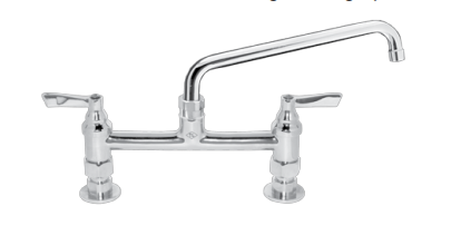Component Hardware TLL61-8112-SE1MKZ 8" Centers Stainless Steel Deck Mount Top-Line Faucet