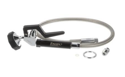 Component Hardware KL50-Y000 44" Long Stainless Steel Outer Casing Encore Premium Pre-Rinse Hose with Grip and Angled Spray Valve