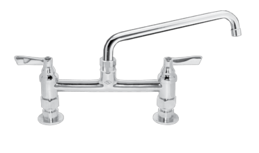 Component Hardware TLL61-8112-SE1Z 8" Centers Stainless Steel Deck Mount Elevated Bridge Top-Line Faucet
