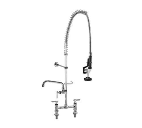 Component Hardware KL60-1000-AF4 8" Center Centers Deck Mount Compression Valves Encore Pre-Rinse Assembly with 12" Add-On Faucet
