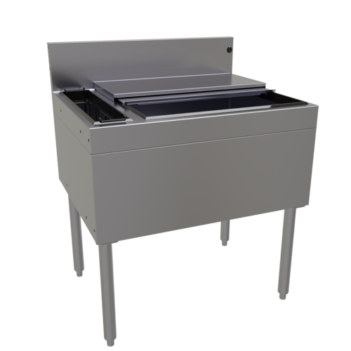Glastender CBB-30L4-CP10 Stainless Steel Underbar Ice Bin/Cocktail Unit - 30"W x 24"D