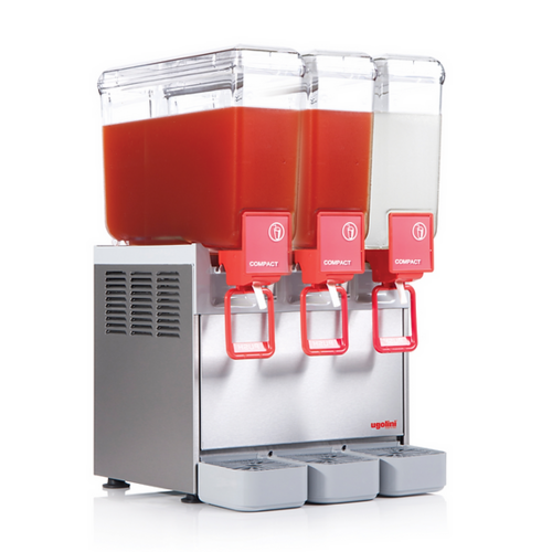 Ugolini Arctic Compact 8/3 ULP - 8 Liters, 3 Bowl, Impeller Mixer Agitator w/ Fountain Spray, Refrigerated Beverage Dispenser - Made in Italy