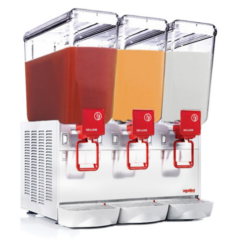  Ugolini Arctic Deluxe 20/3 ULP - 20 Liters, 3 Bowl, Impeller Mixer Agitator w/ Fountain Spray, Refrigerated Beverage Dispenser - Made in Italy