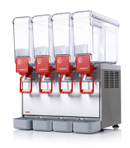 Ugolini Arctic Compact 8/4 ULP - 8 Liters, 4 Bowl, Impeller Mixer Agitator w/ Fountain Spray, Refrigerated Beverage Dispenser - Made in Italy