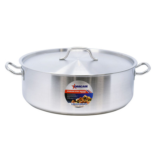 Omcan USA 80429 25 Qt. Stainless Steel Brazier Pan with Cover