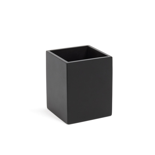 FOH BHO086BKB22 3.75" W x 4.254" H Black Bamboo Square Buffetware Napkin Holder