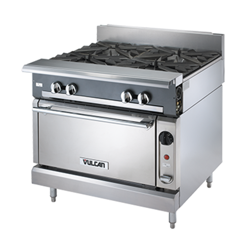 Vulcan V4B36S-LP 36" W Stainless Steel Liquid Propane V Series Heavy Duty Range - 190,000 BTU