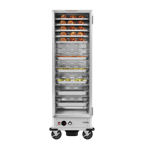 Koolmore KM-CH36-WNGL 33.1" W Silver Aluminum 36 Pans Full-Size Commercial Heated Holding Cabinet - 120 Volts