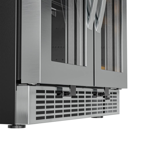 Koolmore KM-CWB1830-SS 4 Cu. Ft. Black Stainless Steel 2 Glass Doors Undercounter Refrigerator - 110 Volts