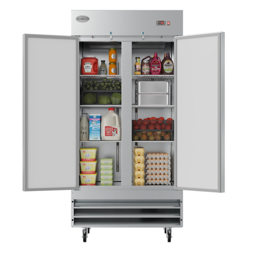Koolmore RIR-2D-SS35C 35 Cu. Ft. 2 Solid Doors Stainless Steel Reach In Refrigerator - 115 Volts