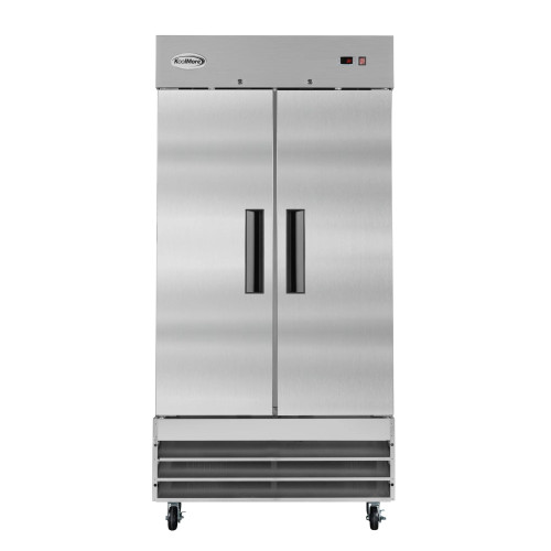 Koolmore RIR-2D-SS35C 35 Cu. Ft. 2 Solid Doors Stainless Steel Reach In Refrigerator - 115 Volts