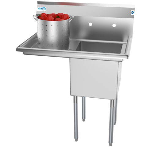 Koolmore SA151512-15L3 33" W Galvanized Base 18 Gauge 1 Compartment Sink