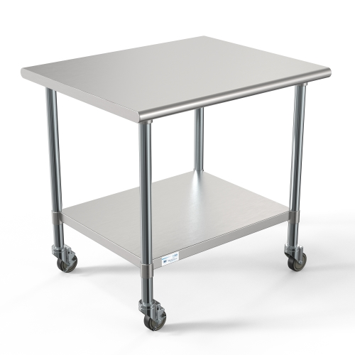 Koolmore CT3036-18C 36" W x 30" D Stainless Steel 18 Gauge Open with Undershelf Work Table