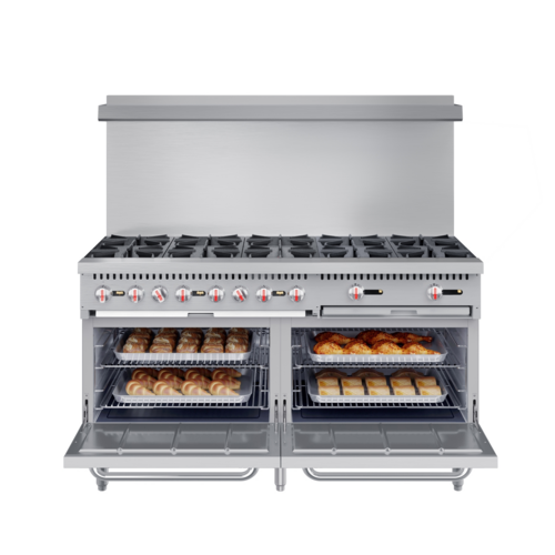 Koolmore KM-CRG36-LP 36" W Stainless Steel 2 Burners with 24" Griddle and Oven Liquid Propane Commercial Range