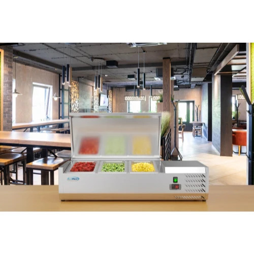 Koolmore SCDC-3P-SG 39.9" W Stainless Steel (3) 1/3 Pan Refrigerated Countertop Prep Unit - 115 Volts