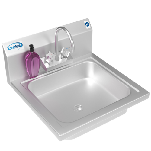 Koolmore SH17-4GNF 17" W x 15" D Stainless Steel Wall Mounted Hand Sink