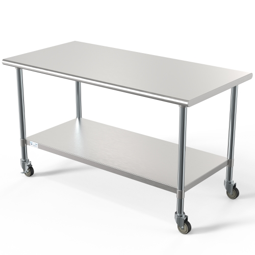 Koolmore CT3060-18C 60" W x 30" D Stainless Steel 18 Gauge Open with Undershelf Work Table