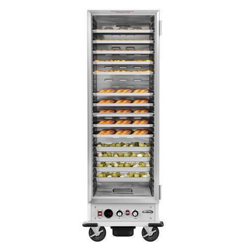 Koolmore KM-CHP36-SNGL 33.1" W x 66.4" H Silver Aluminum 36 Pans Full-Size Commercial Heated Holding or Proofing Cabinet - 120 Volts