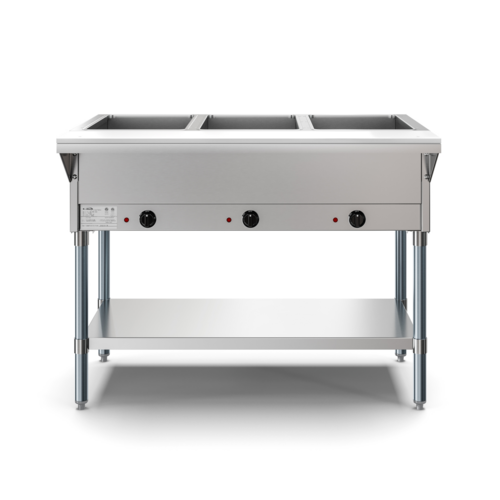 Koolmore KM-OWS-3 3 Pans Stainless Steel Electric Steam Table with Undershelf