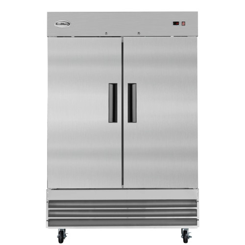 Koolmore RIR-2D-SS 47 Cu. Ft. 2 Solid Doors Stainless Steel Reach In Refrigerator - 115 Volts