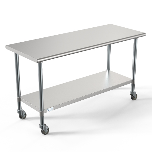 Koolmore CT2460-18C 60" W x 24" D Stainless Steel 18 Gauge Open with Undershelf Work Table