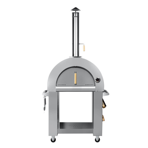Koolmore KM-OKS-WFPO 32.3" W Stainless Steel Built-In Chimney Wood Fired Pizza Oven