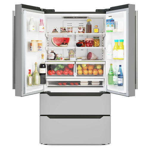 Koolmore RERFDSS-22C 22.5 Cu.Ft Stainless Steel French Door Refrigerator with Bottom Freezer - 120 Volts