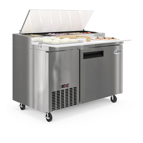 Koolmore KM-RPPS-1DSS 50" W Stainless Steel with Opening for 6 Pans Pizza Prep Refrigerator