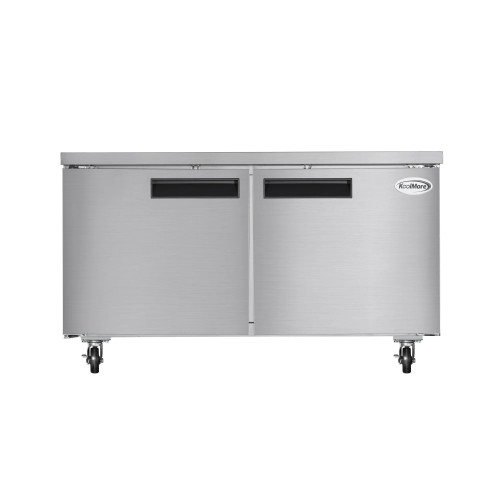 Koolmore KM-UCF-15SS 60.2" W Stainless Steel Solid Door Commercial Undercounter Freezer