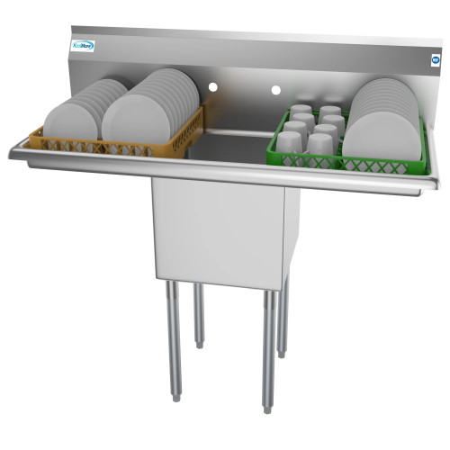Koolmore SA151512-15B3 45" W Galvanized Base 18 Gauge 1 Compartment Sink