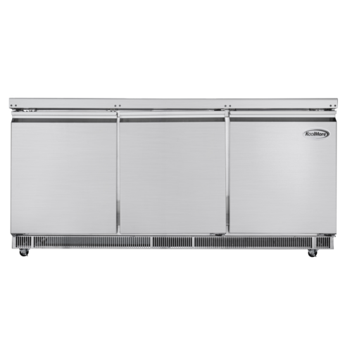 Koolmore KM-RBT-72C 72" W Stainless Steel 15 Pans with Covers Commercial Refrigerated Prep Station - 115 Volts