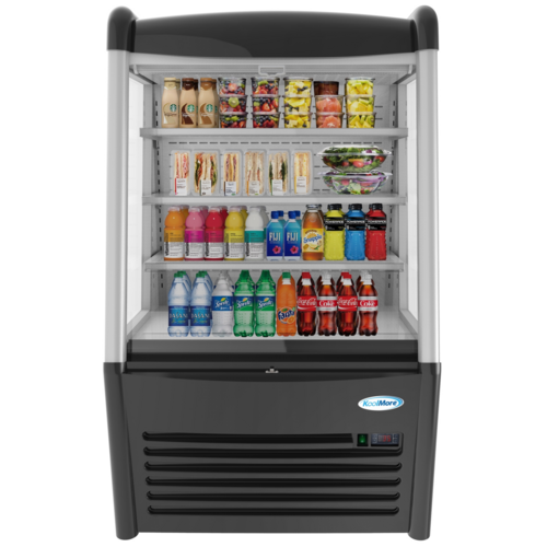 Koolmore CDAU-13C 11.3 Cu. Ft. Stainless Steel Vertical Case Grab and Go Open Air Merchandiser - 115 Volts