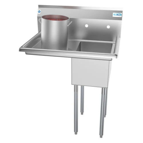 Koolmore SA121610-16L3 31" W Galvanized Base 18 Gauge 1 Compartment Sink