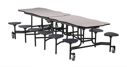 National Public Seating MBTS10 30" W x 121" D x 29" H Rectangular 14 Gauge Steel Bedrock Mobile Cafeteria Table