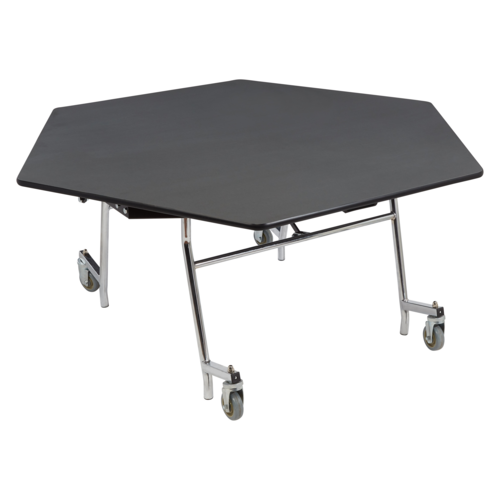 National Public Seating MTSSF-60H 60" W Hexagon 14 Gauge Steel NPS Mobile EasyFold Cafeteria Table