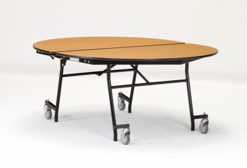 National Public Seating MT72V 60" W Oval 14 Gauge Steel Mobile Cafeteria Table