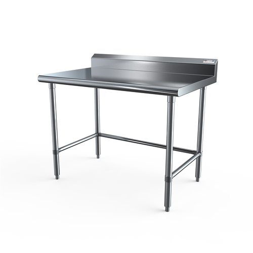 NBR Equipment TS6-4830R5-X 48"W x 30"D x 40.75"H Stainless Steel with 5" Backsplash Premium Work Table